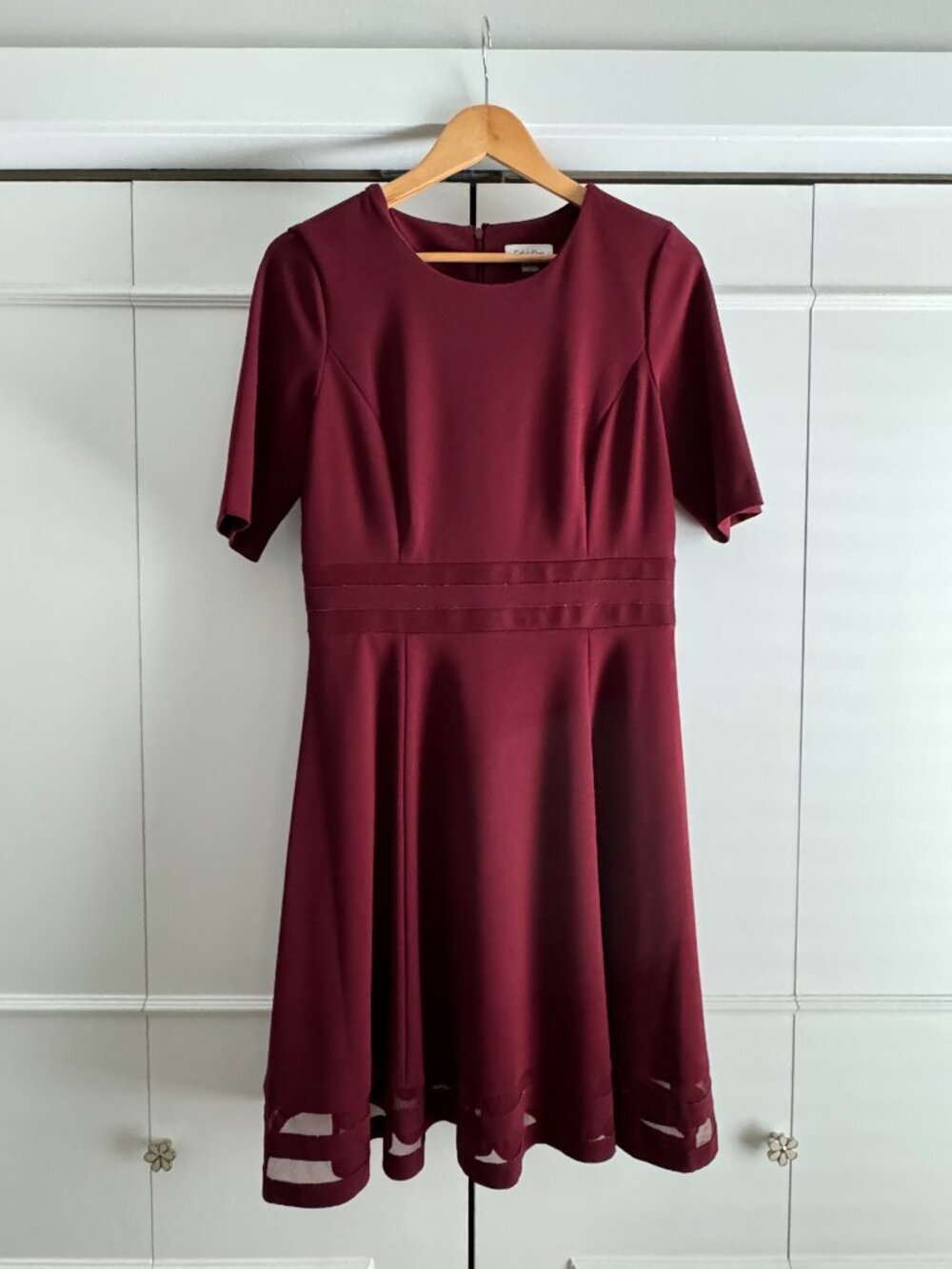 Calvin Klein Burgundy A-Line Dress